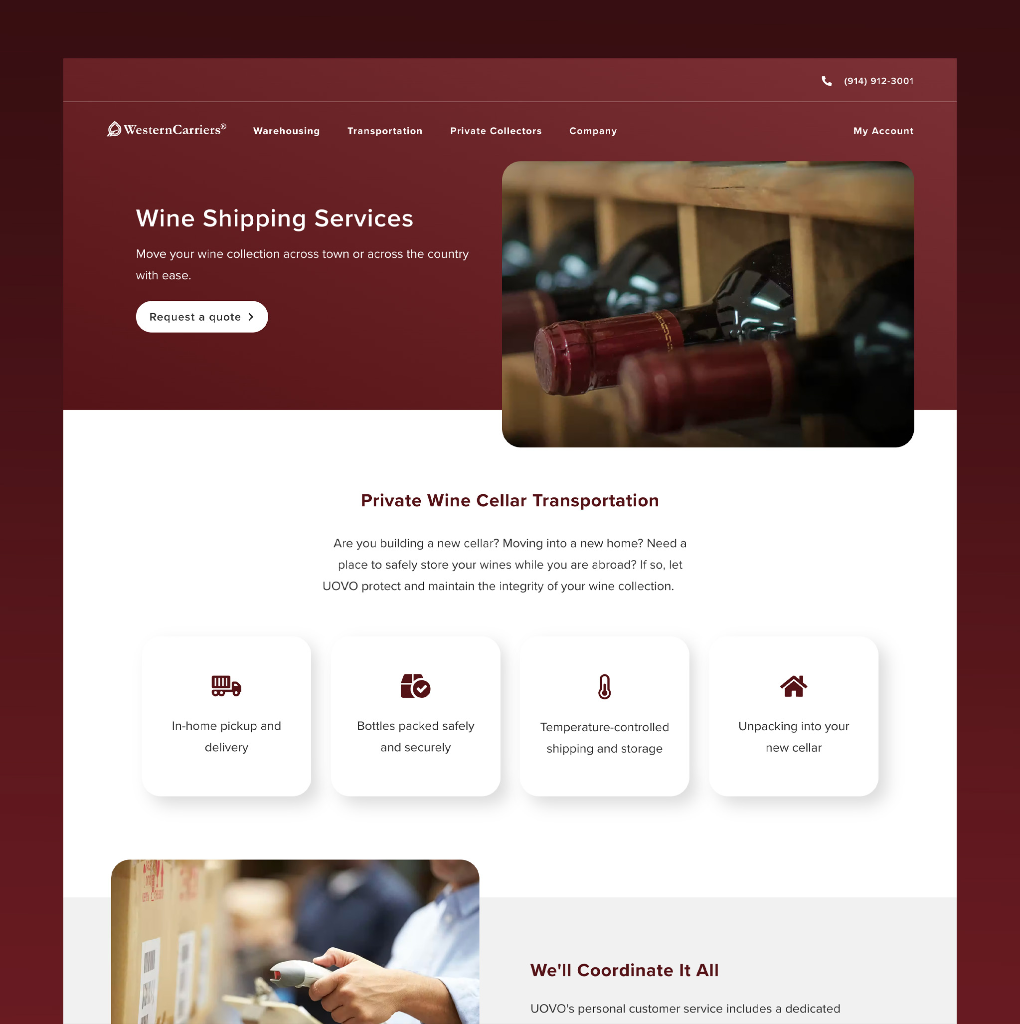 Western carriers® desktop website screenshot
